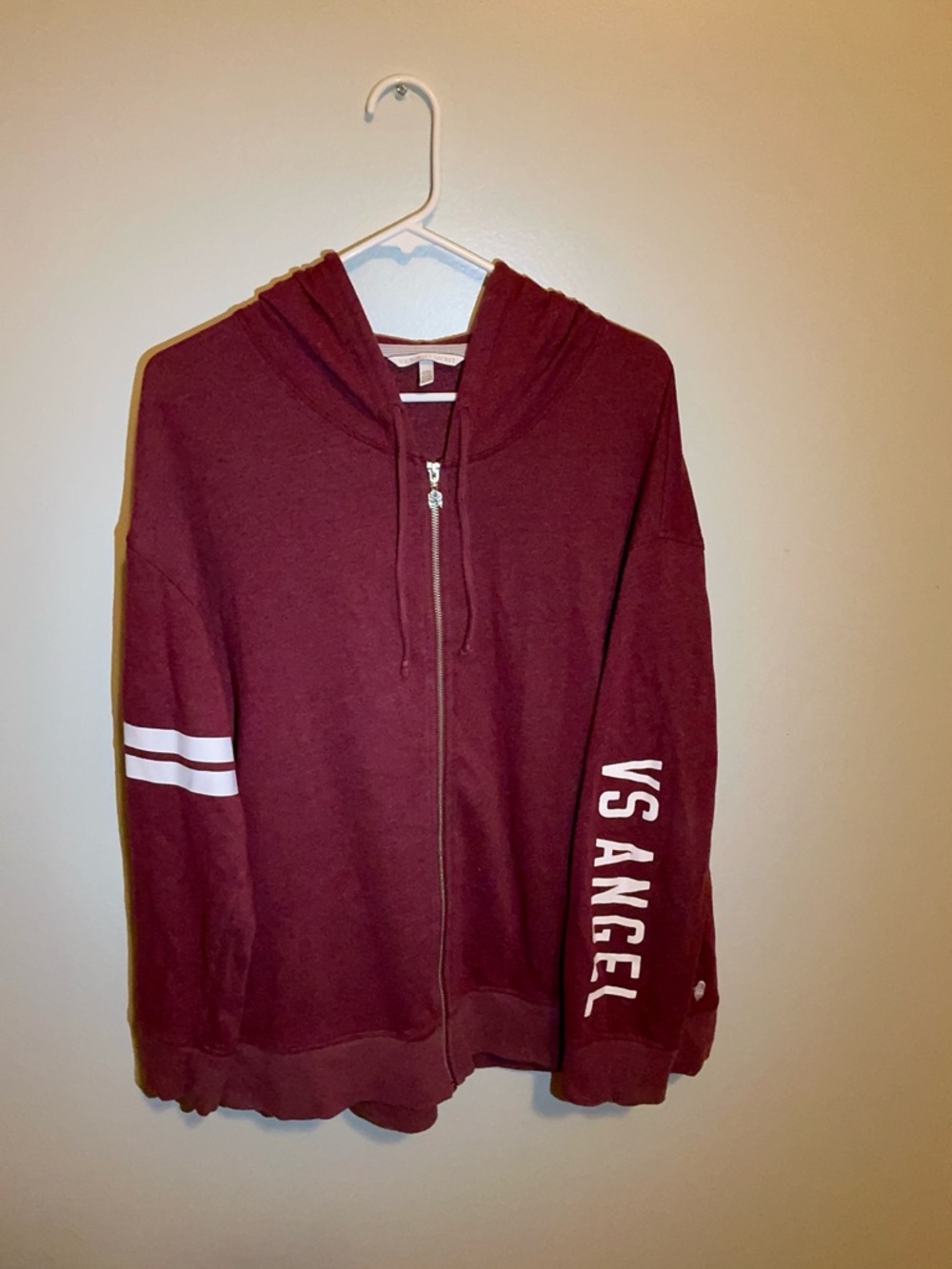 Victoria’s Secret Zip Hoodie Burgundy XL Cozy Lounge